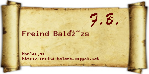 Freind Balázs névjegykártya